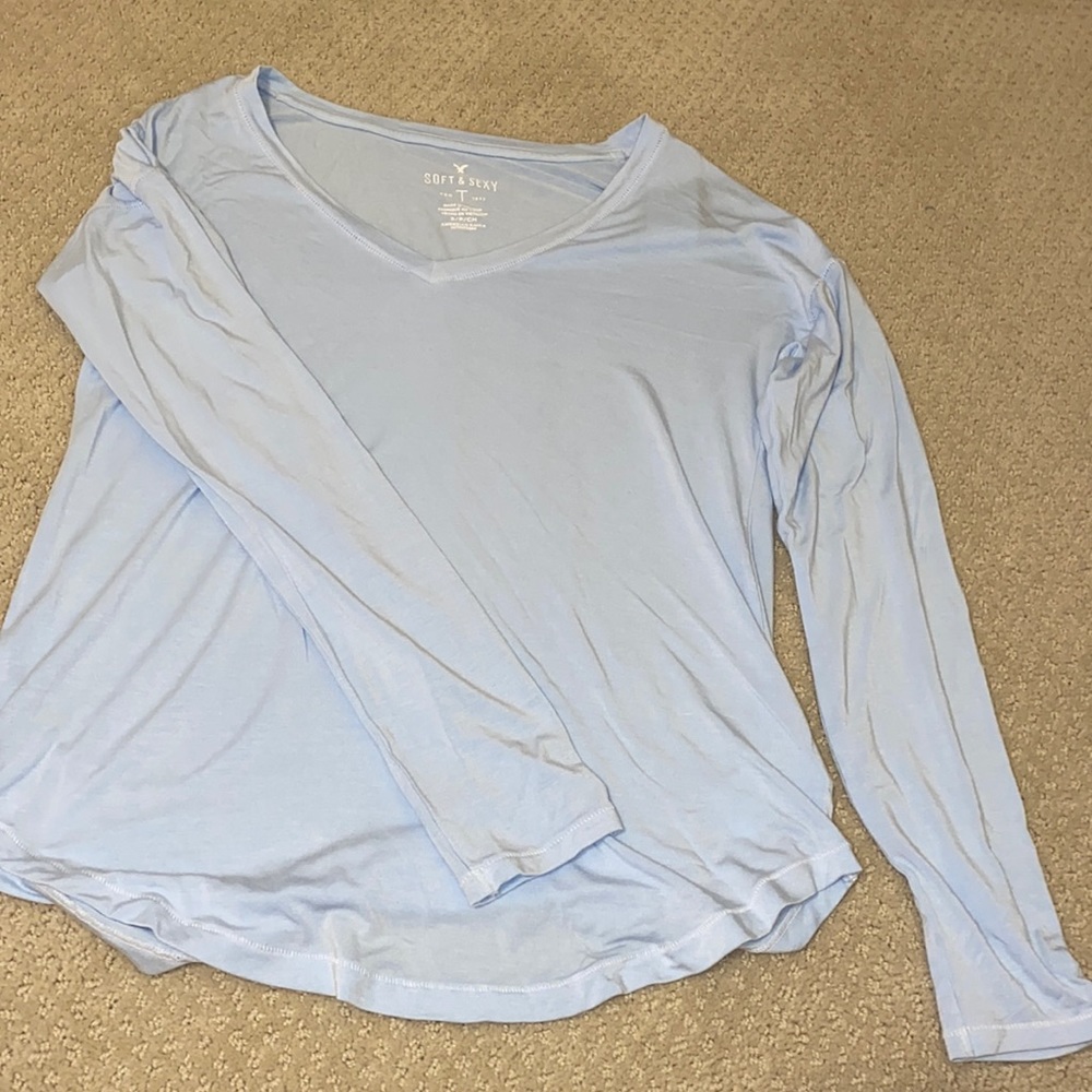 American Eagle Blue Long Sleeve Shirt